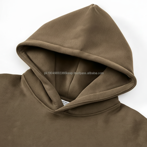 Fabrication de sweats à capuche surdimensionnés pour hommes de luxe en gros, coton lourd 345 g/m², polaire sans cordon - Product Image 1