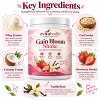 Poudre de protéines hypercaloriques à marque privée pour la prise de poids, shake protéiné à la fraise pour personnes maigres, complément de musculation OEM