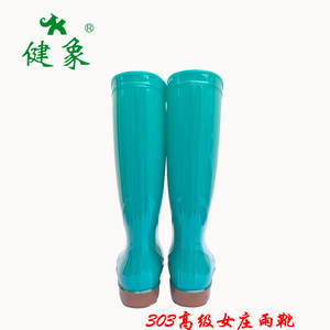Nieuwe Mode Vrouwen Schoenen Groene Pvc Hak Laarzen Waterdichte Lange Vrouwen Regenlaarzen Te Koop - Product Image 6