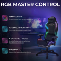 Chaise de jeu de course robuste LED RGB Chaise de jeu inclinable colorée fonctionnelle avec lumières et haut-parleurs