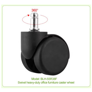 Ruedas para Silla de Oficina de Diseño Moderno, Ajustables de 55 mm, Giratorias 360°, de Acero, con Rodamientos de Nylon Negro Silenciosos y Resistentes, Suministro Directo de Fábrica - Product Image 2