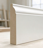 Plinthe en MDF blanc apprêté, plinthe en MDF à dos droit sans rainure, plinthe décorative intérieure en MDF pour la décoration murale