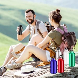 Promotion 500ml/700ml Aluminum Sports Water Bottle with Carabiner Metal Aluminum Bottles Lightweight Reusable for Outdoor - Product Image 6