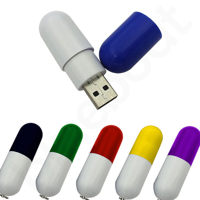 Gitra Top Sale Plastic Capsule Pill Shape USB Flash Drive 32GB Pen Drive for Medical Pharmaceutical Company Gift