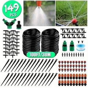100FT Adjustable Garden Drip Irrigation Kit Patio Lawn Care Automatic Watering System Adjustable Curved Universal Sprinkler Head - Product Image 4