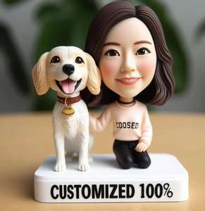 Marcheur en résine créatif personnalisé avec chien Bobble Head Figurine Statue pour animaux de compagnie Cadeau d'amant Cadeau de collection - Product Image 3