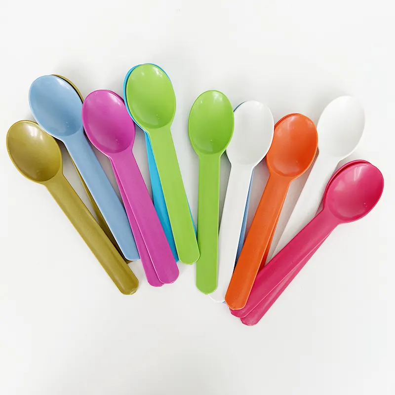 Cucchiaio da gelato usa e getta multiuso di alta qualità colorato multiplo biodegradabile