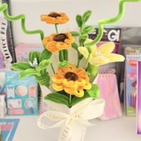Kit de Création de Bouquet de Fleurs DIY avec Bâtonnets de Papier, Ensemble Artistique pour Enfants pour la Fabrication de Fleurs Faite Main, Décoration Créative pour la Maison, Cadeau pour Filles