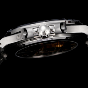 Montre automatique carrée pour homme, bracelet en acier inoxydable, cadran noir avec chronographe phase de lune, montre mécanique à bracelet - Product Image 4
