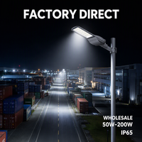 Lampadaire LED extérieur 200W IP65 à haut rendement lumineux, étanche, en aluminium, à économie d'énergie AC, à faisceau large, pour parking et routes