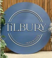 Plaque de porte personnalisée en acrylique avec lettres en relief 3D pour la décoration murale de la boutique de l'entreprise