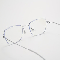 Montura de Gafas Ópticas Cuadradas de Aleación de Titanio Sólido, Unisex, Gafas Graduadas de Diseñador, Sin Tornillos, para Miopía, para Todo Tipo de Rostro