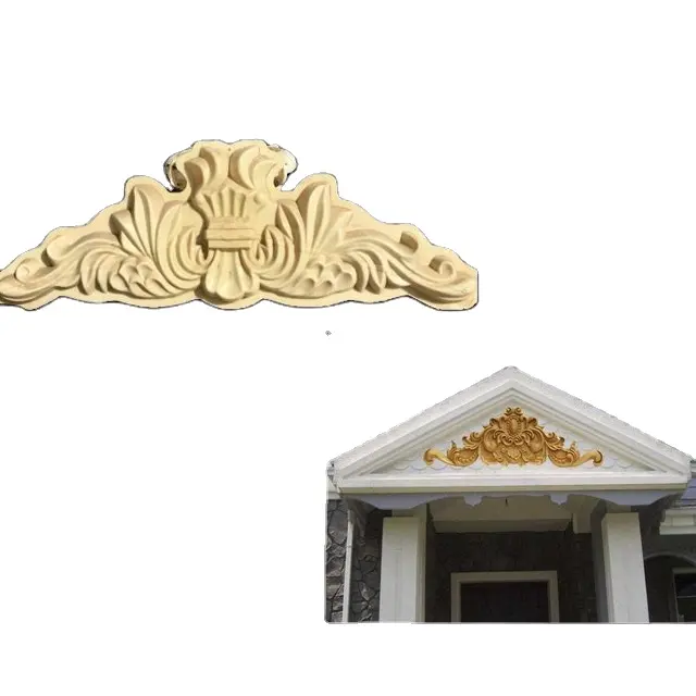 Interieur Wanddecoratie Romeinse Type Mountain Bloem Pijler Schimmel Sier Abs Pediment Schimmel