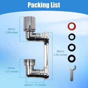 Extensión de Grifo Giratoria 1080 Grados con Doble Modo de Rociado, Brazo Robótico Giratorio, Accesorio de Repuesto para Grifo de Fregadero - Product Image 4