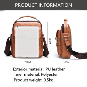 IStapromo Gifts Hot Sale Men's Business PU Leather <b>Waterproof</b> Messenger Backpack Embossed Logo Casual Outdoor Sport Shoulder Bag - Product Image 6