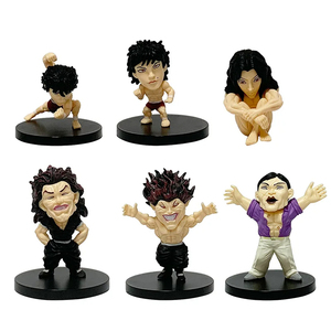 Set de 6 Figuras de Anime Hanma <span class=keywords><strong>Baki</strong></span>, 5-7.5cm, Versión Q, Hanma Yujiro Musculoso, Adornos de Escritorio, Juguetes Coleccionables, Regalos - Product Image 1