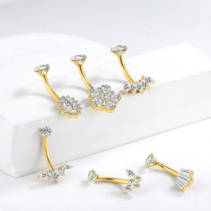 Histoires de piercing ASTM F136 titane trapèze nombril anneau de ventre corps Piercing bijoux cloche bouton anneau - Product Image 1