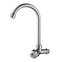 Robinet en plastique à poignée unique Robinet de lavabo de cuisine à long col en ABS Eau froide simple pour le marché brésilien