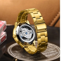 Reloj BINBOND para Hombre, Retro Clásico, Esqueleto Transparente, Cuarzo, Relojes de Lujo para Hombre, Correa de Cuero, Resistente al Agua, Logotipo Personalizado, Reloj de Pulsera