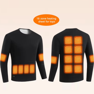 XKenHeat Intimo Termico Invernale USB Ricaricabile, 95% <span class=keywords><strong>Cotone</strong></span> 5% Spandex, <span class=keywords><strong>Maglia</strong></span> Termica a Maniche Lunghe per Uomo e Donna, Elettrico - Product Image 3