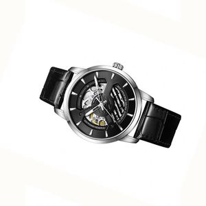 Montre mécanique ajourée de luxe pour homme, automatique, étanche, bracelet en cuir, cadeau, vente en gros - Product Image 4