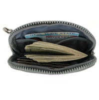 Portefeuille de voyage unisexe en nylon avec fermeture éclair, mini sac à poignet personnalisé avec logo, multi-poches, fenêtre d'identification, étanche, en polyester