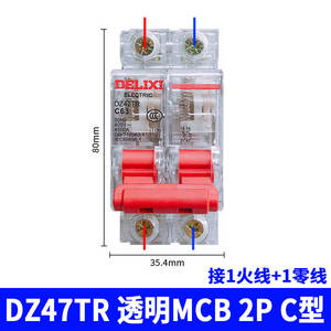 Interruptor Automático Miniatura Delixi DZ47TR 2P 40A63A 220V Monofásico con Interruptor de Aire Transparente MCB Capacidad 40A - Product Image 3