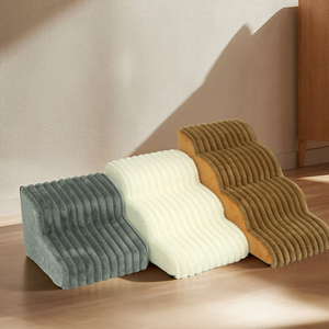 Escalier pour animaux de compagnie en mousse haute densité 25, doux et luxueux, avec bandes en flanelle moelleuses, antidérapant avec points sur le dessous, pour intérieur - Product Image 6