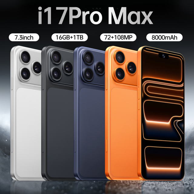 New Cheap 5G LTE/CDMA Smartphone 17 Pro Max 16GB RAM 1TB Dual SIM 8000mAh 7.3 Inch Global Version 108MP French/Spanish/English