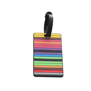 New Hot Selling Geometric Pattern Silicone PVC Soft Boarding Pass Travel Luggage Tag Set
