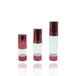 15 Ml 30 Ml 50 Ml Milieuvriendelijke Cosmetische Rood Transparant Plastic Pomp Spray Airless Fles Voor Gezichtscrème Serum