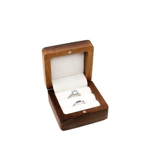 Wedding <b>Ring</b> <b>Box</b> Square Black Walnut Wood Engraved Always & Forever Jewelry Storage <b>Box</b> 61x61x38mm Elegant Design - Product Image 5