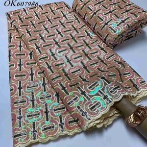 OK6079 כפול באיכות גבוהה סיטונאי אפריקאי תחרה בד נטו נטו בד צרפתית עבור בנות שמלה - Product Image 6