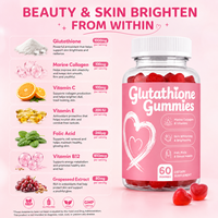 Gummies de L-Glutathion à Marque Blanche OEM – Produit de Beauté pour Adultes, Bénéfices Éclaircissants pour la Peau, Bonbons Gélifiés
