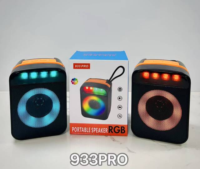 933pro Specail Price Super Bass Portable Wireless Blue-tooth Speakers RGB Light Active Stereo Woofer Music BT Mini Speaker
