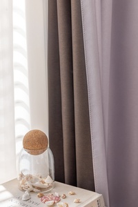 Venta al por mayor de lujo de poliéster púrpura cortinas opacas tela para sala de estar Hotel dormitorio Decoración - Product Image 4