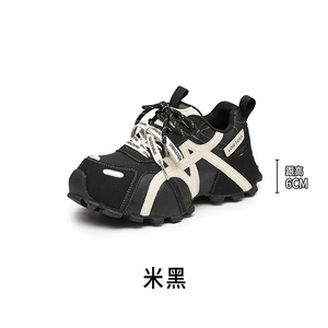 Baskets compensées à semelle épaisse pour femme, style Dad Sneakers, collection Printemps-Été 2026, rehaussantes, antidérapantes, à lacets - Product Image 4