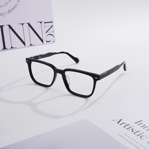 Montura de Gafas Cuadradas Clásicas de Acetato, Unisex, Anti Luz Azul, Gafas Ópticas Graduadas, Negro, Gris, Blanco Lechoso, Gafas de Moda - Product Image 4