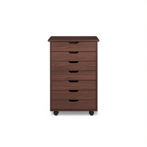 Archivador de Madera Marrón Oscuro con 7 Cajones, Almacenamiento para Oficina, Diseño Minimalista - Product Image 1