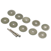 Kit d'outils électriques, Mini disques de coupe en diamant Abrasive Dremel, pour lame de scie rotative, disques de meuleuse, 10 pièces de 22mm