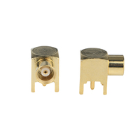 Connecteurs RF MCX-KWE, connecteurs coaxiaux, connecteur MCX à angle droit pour circuit imprimé