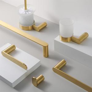 Maxery <span class=keywords><strong>Leslie</strong></span> Porte-serviettes court en laiton satiné <span class=keywords><strong>de</strong></span> style moderne <span class=keywords><strong>de</strong></span> haute qualité pour la maison, l'hôtel et la salle <span class=keywords><strong>de</strong></span> bain. - Product Image 4