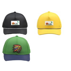 Casquette de baseball de luxe personnalisée à 5 panneaux, structurée, à visière incurvée, imperméable, brodée au point de chaînette, en tissu nylon - Product Image 1