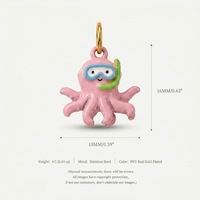 Nouveau Pendentif Hibou Vintage Coloré Série Animaux en Acier Inoxydable, Plaqué Or 18K par Déposition sous Vide, Breloque Animale Mignonne pour DIY