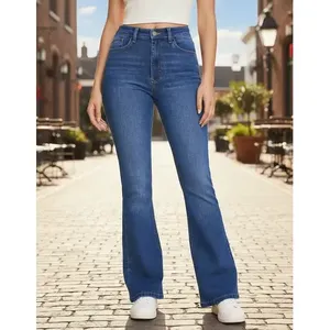 Jeans a Zampa d'Elefante da Donna Adrenaline, Pantaloni in Denim a Vita Alta, Traspiranti, Stile Semplice e alla Moda - Product Image 2