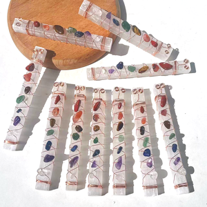 Đá Selenite tự nhiên bán chạy, 7 <span class=keywords><strong>chakra</strong></span> năng lượng chữa lành, đá bán quý tâm linh, que 7 <span class=keywords><strong>chakra</strong></span> laser - Product Image 1