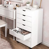 Commode de rangement à tiroirs, grand meuble de rangement pour coiffeuse, roulettes de s.7