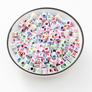 500 <span class=keywords><strong>g</strong></span>/bolsa DIY fabricación de joyas cuentas de letras en inglés cubos y cuentas ovaladas acrílico plástico Lucite para diseño creativo - Product Image 3