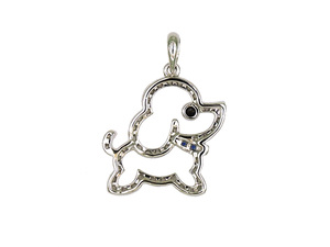 Colgante de Perro de Oro de 18K con Diamantes y Zafiros, 1.92g, Colección de Joyería Fina Inspirada en Animales Juguetones - Product Image 2