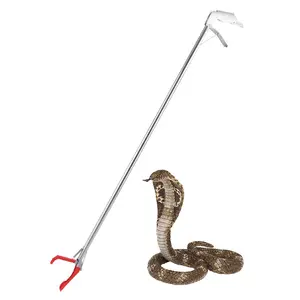 Multiple Sizes PVC Coated Stainless Steel Snake Catcher- Reptile Pest Control Snake Stick Clamp Snake Tong Handling Tool